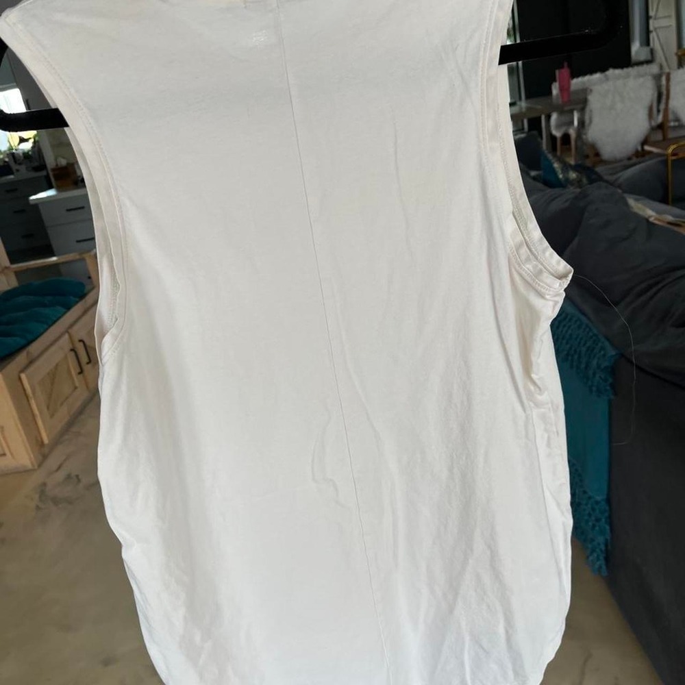 Summer Love Graphic Muscle Tank Beachy Coastal Vacation South Parade White Sz M - Picture 5 of 5